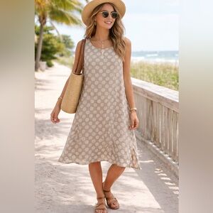 FLAX Jacquard Dot Vancouver linen Dress